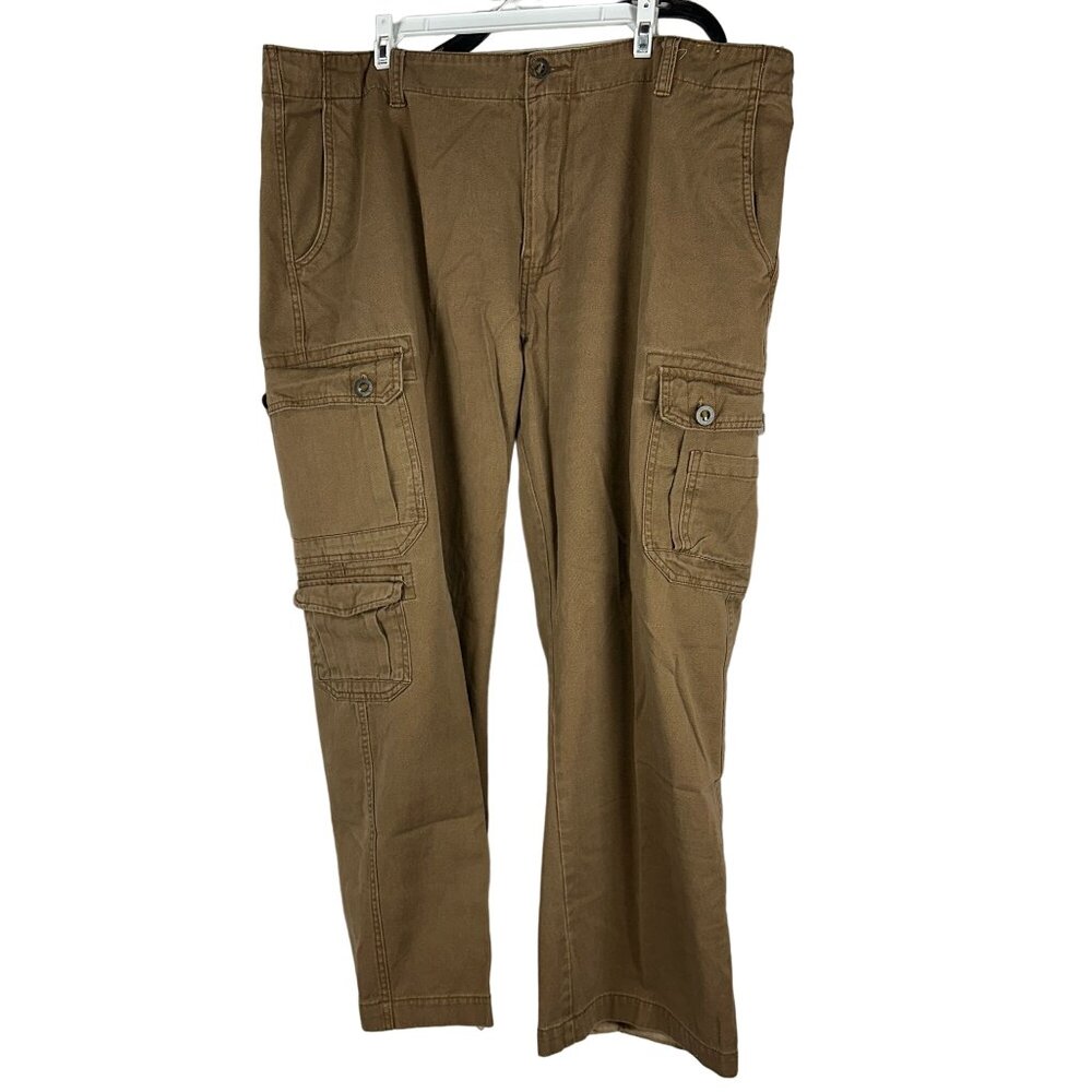 Iron Co Mens Cargo Pants With Multiple Pockets Brown Color Cotton Size 42/30